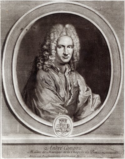 Portret van Andre Campra (1660-1744) door Nicolas Etienne Edelinck